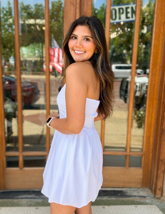 Dress - Pearl Bubble Hem Mini