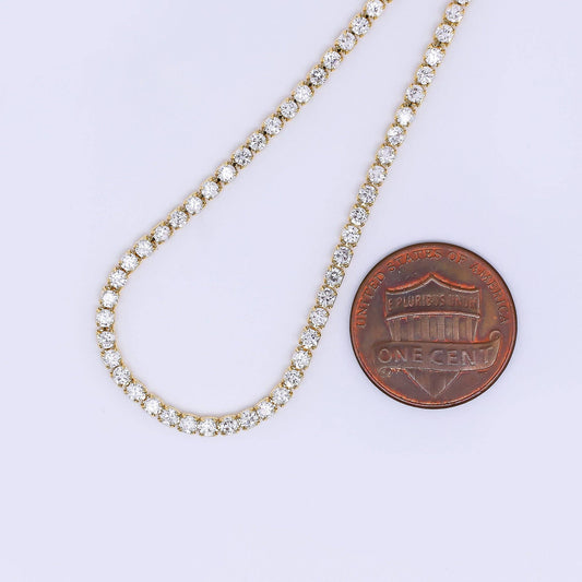 24K Gold Filled Clear CZ Tennis 6.9 inch Bracelet