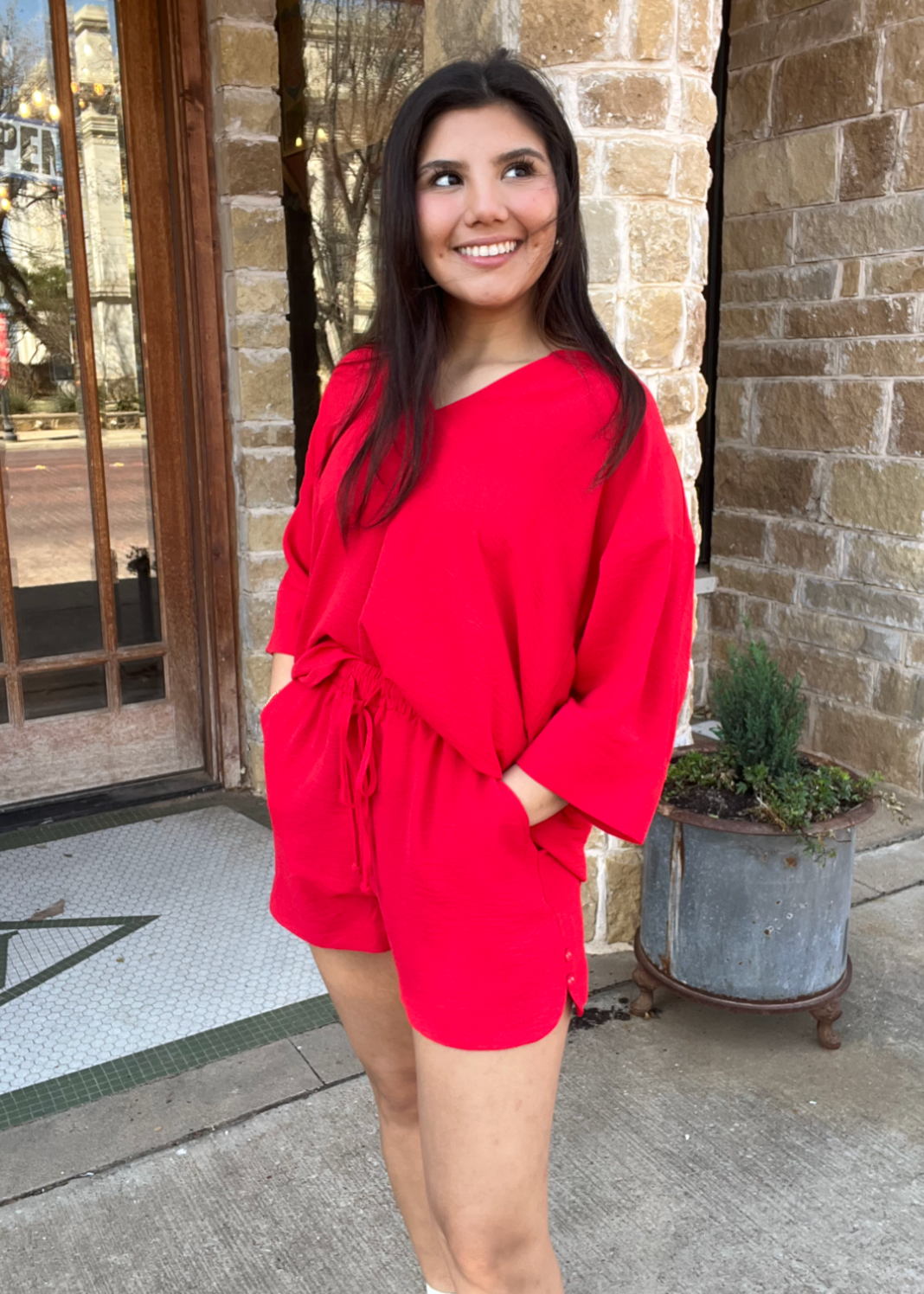 Jodifl V Neck Top W Shorts Set