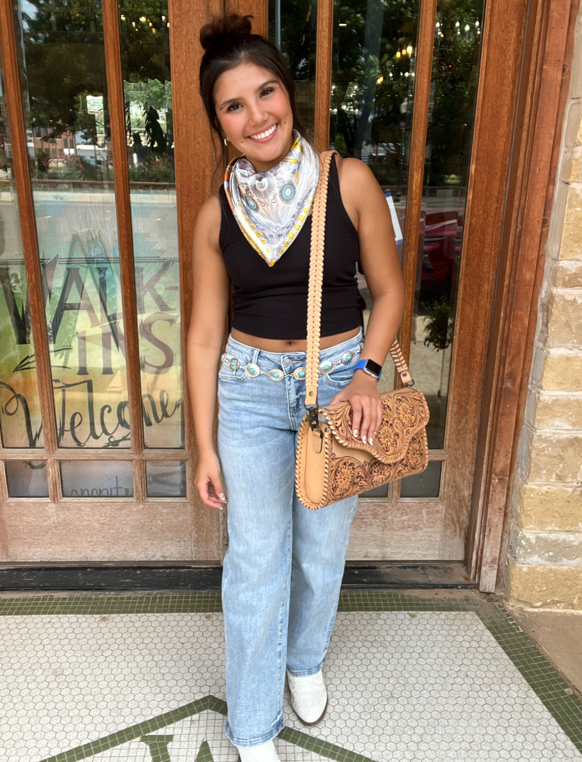 Bottoms | Mica Denim Jeans Dark Ocean Blue Mid Rise Loose Fit Straight Ankle