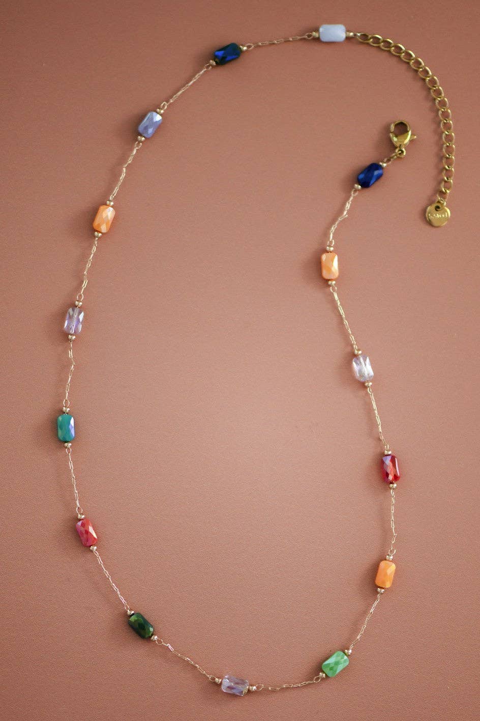 18K Gold Plated Multicolor Chain Necklace