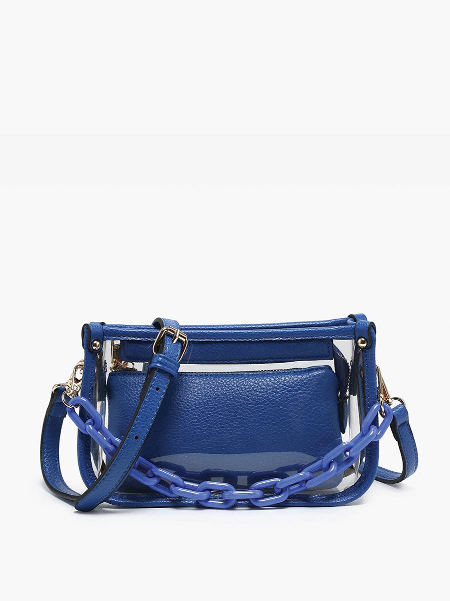 Taupe Jessica Clear Crossbody w/ Chain