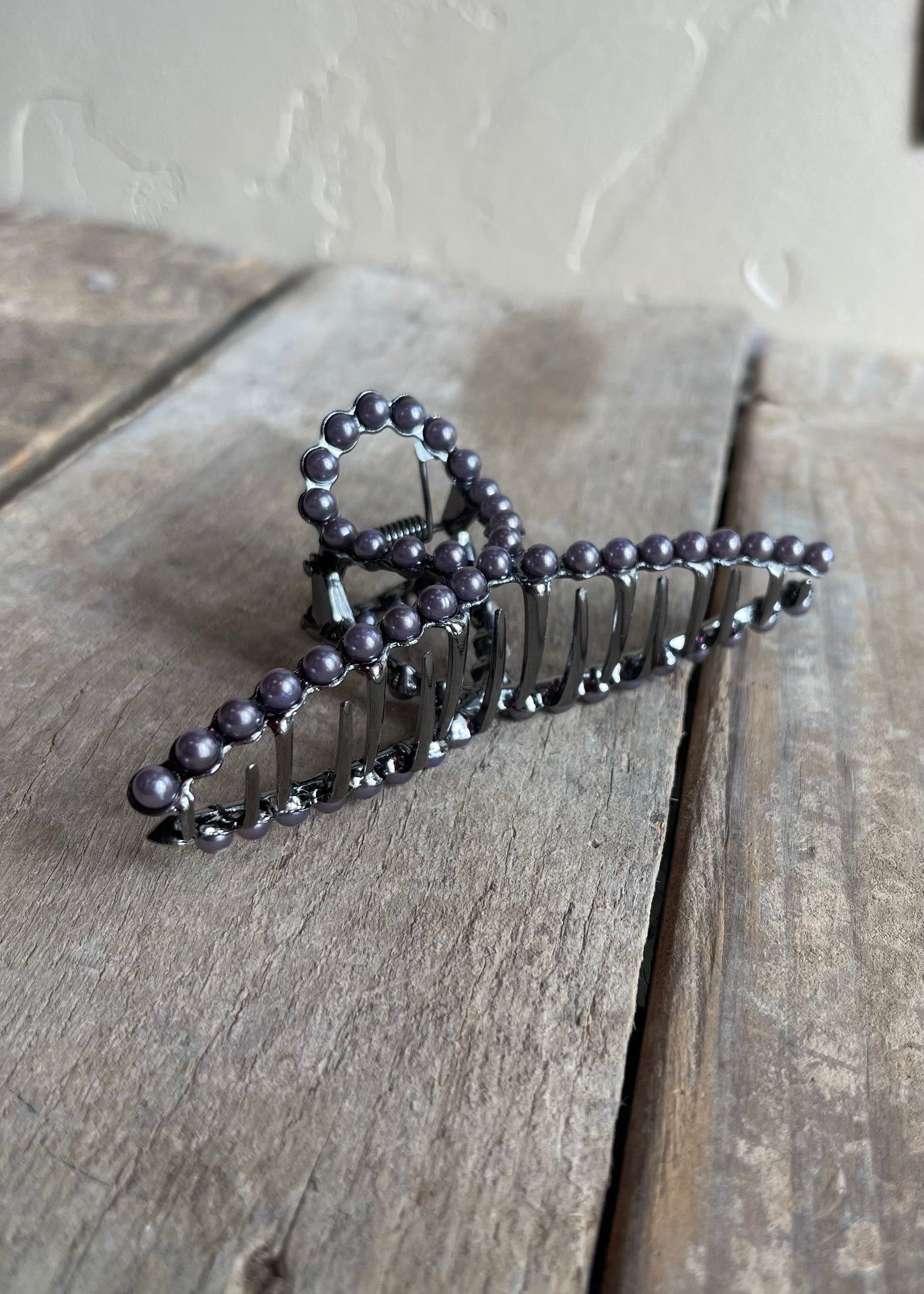 Hair Accessories | Western Silver Faux Pearl Claw Clip