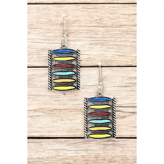 Jewelry | Earrings Multi Color Western Gem Link Dangle Earrings