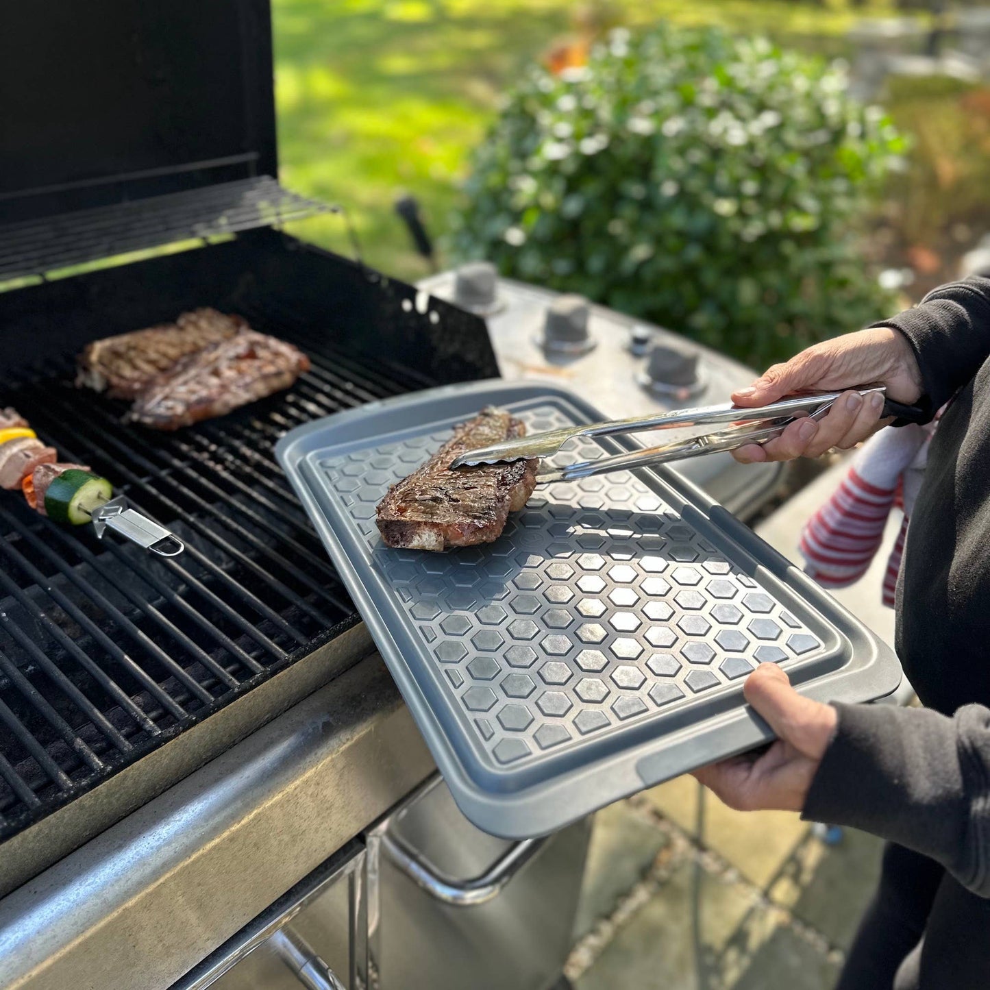 Home and Garden | Outset Large Prep Trays, Set 2, Orange, Black,17.2” x 10.5“