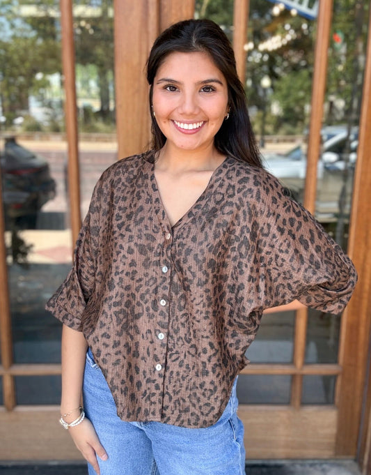 Blouse - Jodifl Wildwood Leopard Button Up
