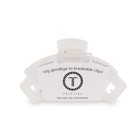 Teleties Medium Open Hair Clip - Coconut White
