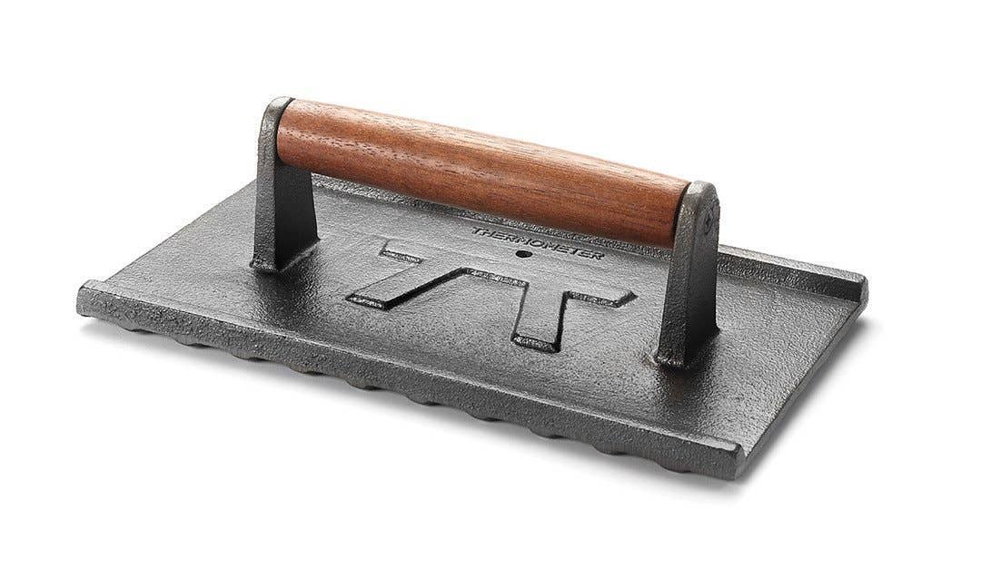 Home and Garden | Outset Cast Iron Grill Press with Rosewood Handle, 5" x 9"