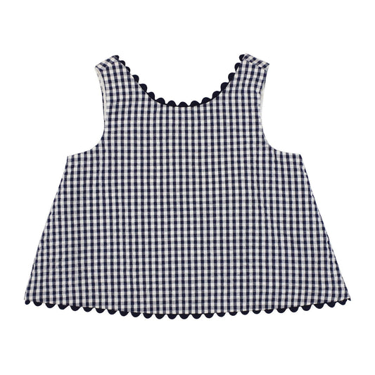 Navy Gingham Seersucker Set