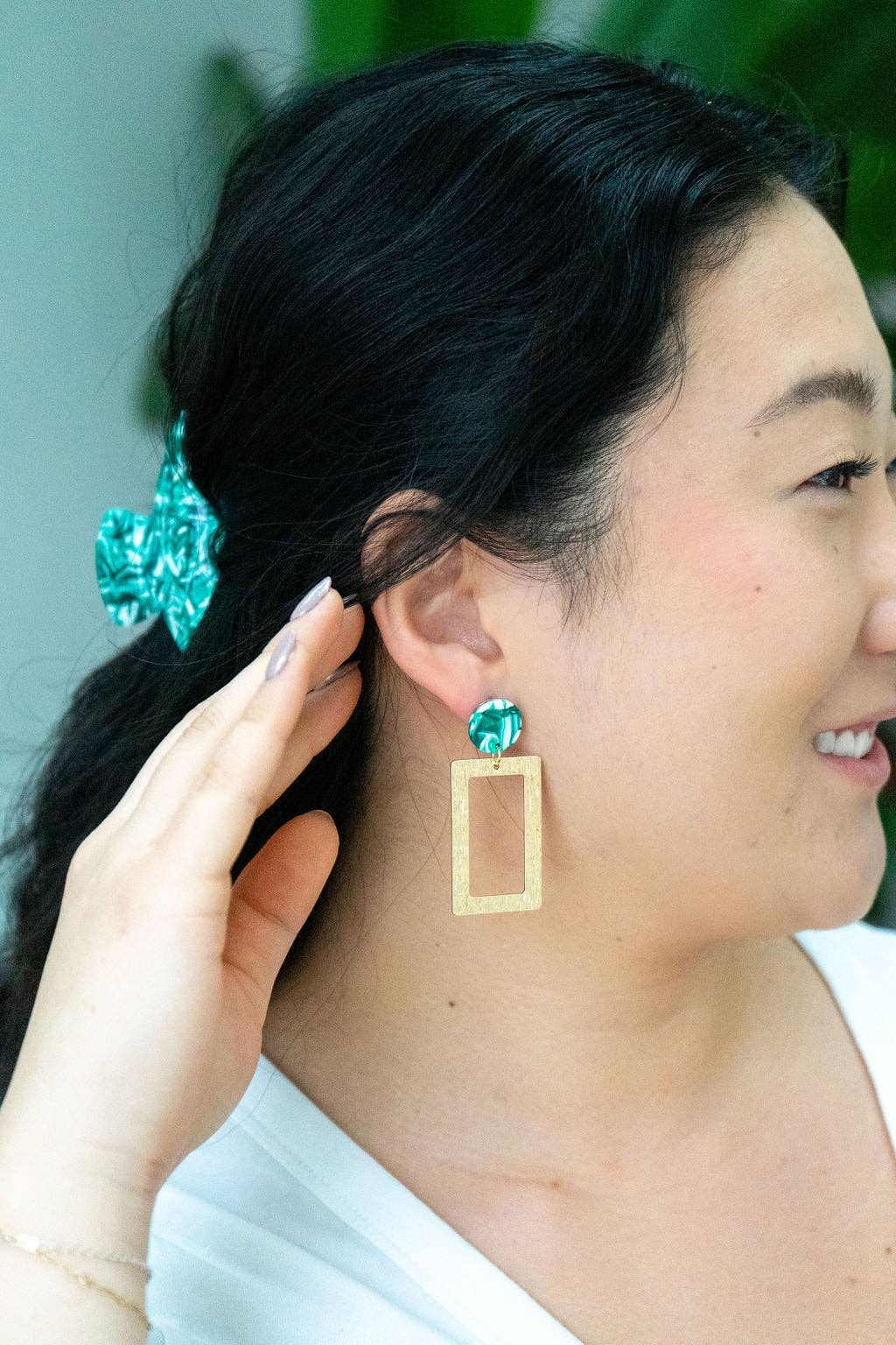 Jewelry | Earrings Sea Green Hypoallergenic Gold Plate Post