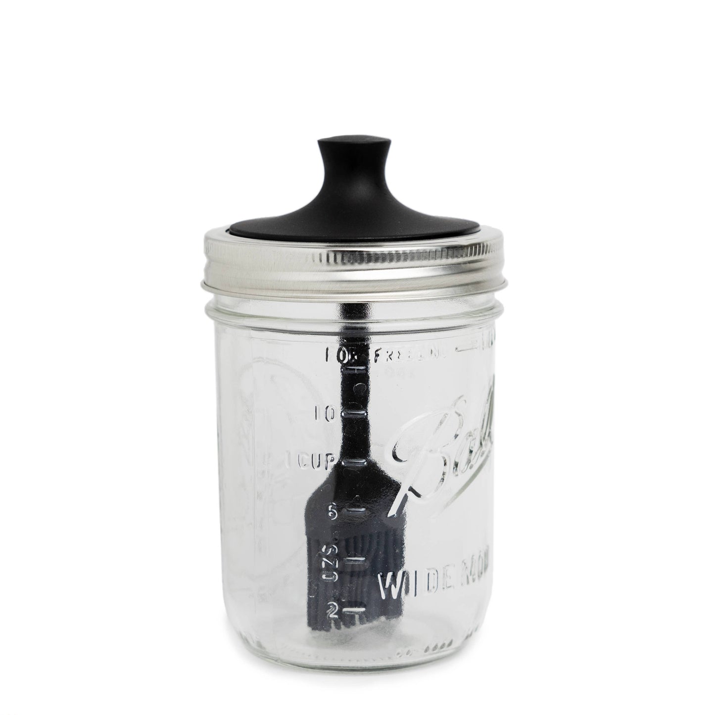 Housewares | Jar With Silicone Black Basting Brush Lid For Wide Mouth