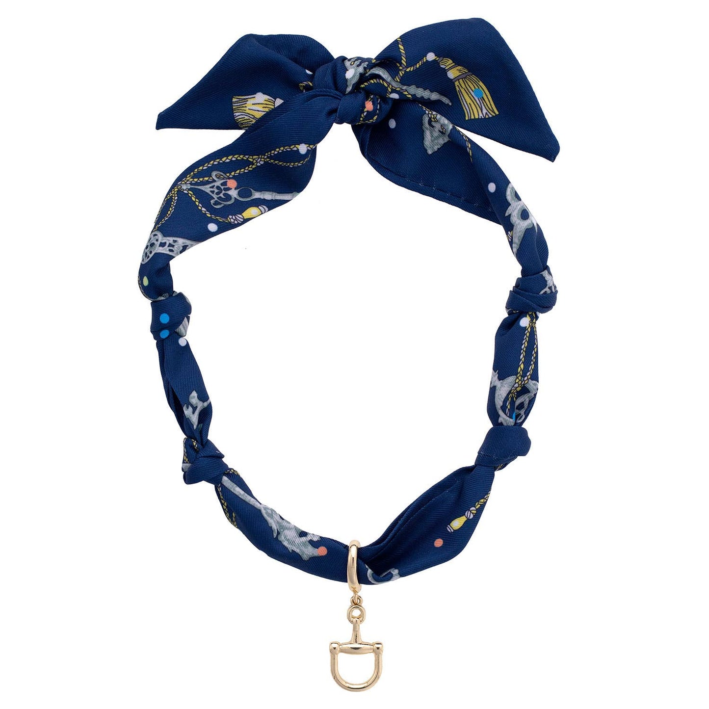 Necklace - Cinnamon Horsebit Scarf in Navy