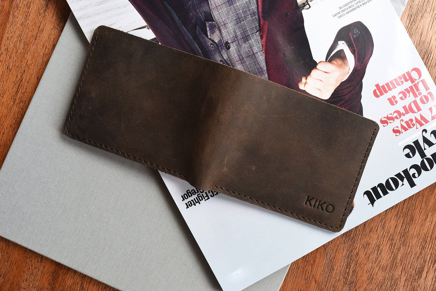Mens Accessories | Kiko Wallet Bifold Brown Leather Step Up