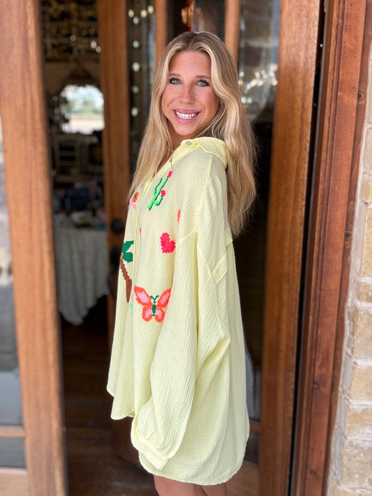 Yellow Butterfly Cactus Long sleeve