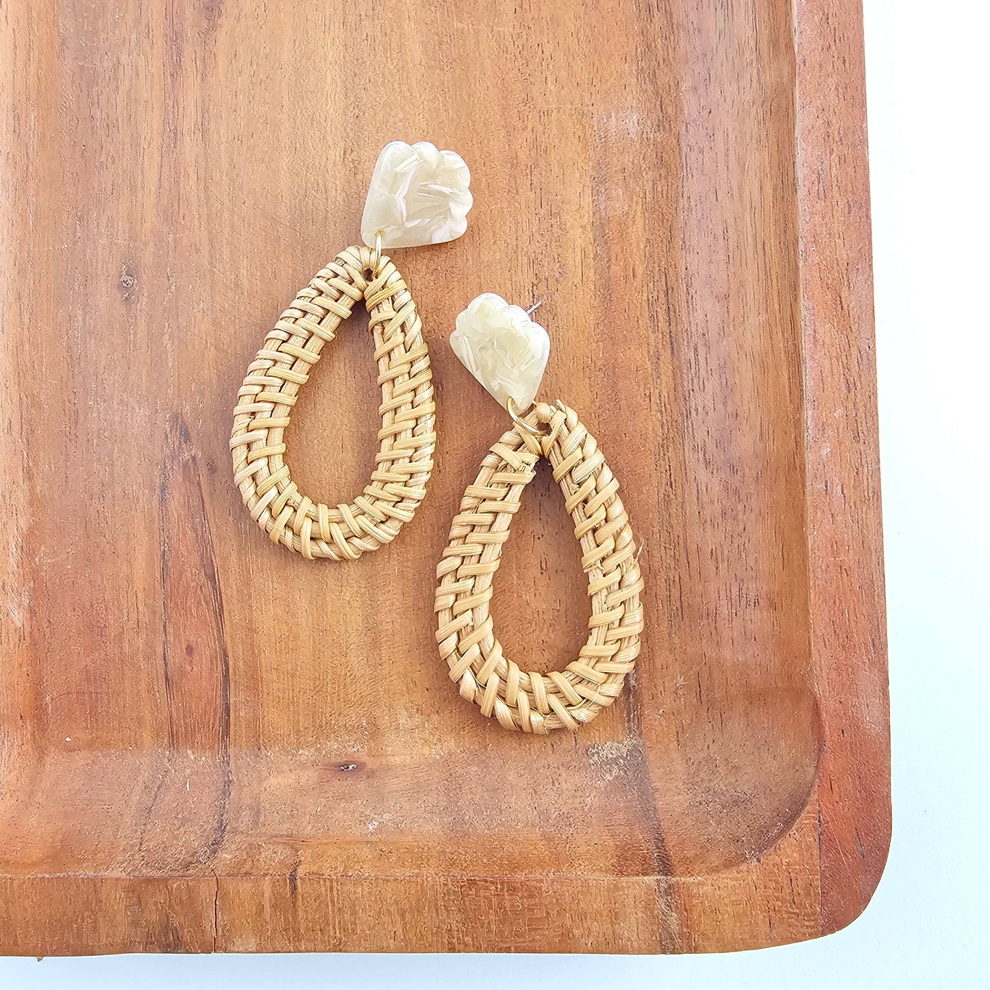 Malia Dark Rattan Earrings