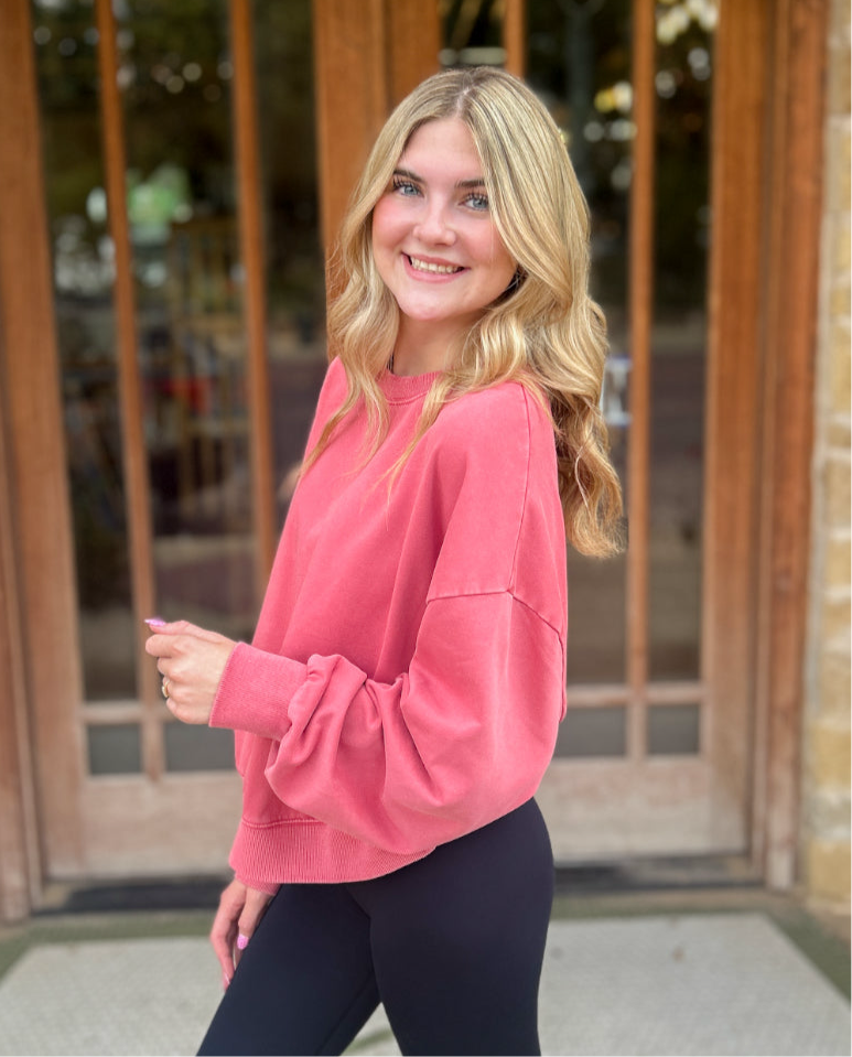 Tops | Sweatshirt Pink Washed