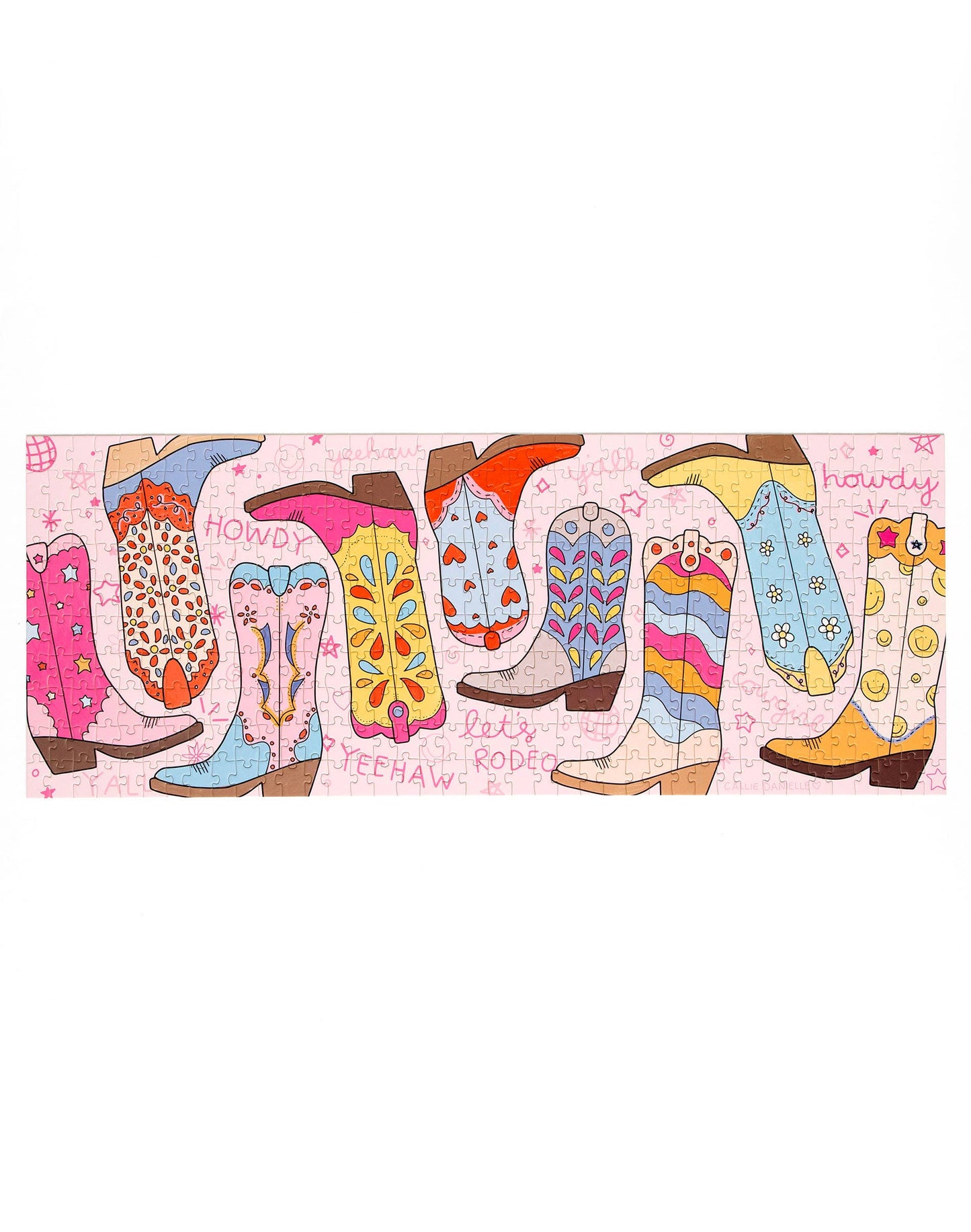 Games | Puzzle Western Cowgirl Boots 400 Piece Panoramic Jigsaw