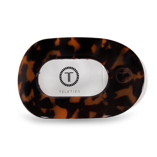 Teleties Hair Clip - Large Flat Round Tortoise