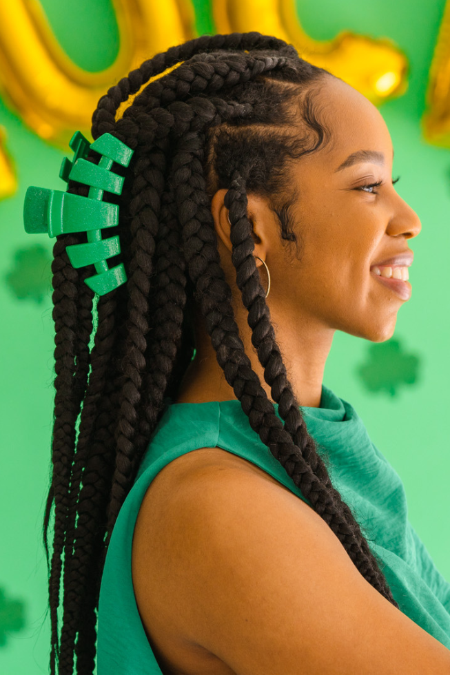 Teleties | Classic Large Shamrock Shimmer Hair Clip