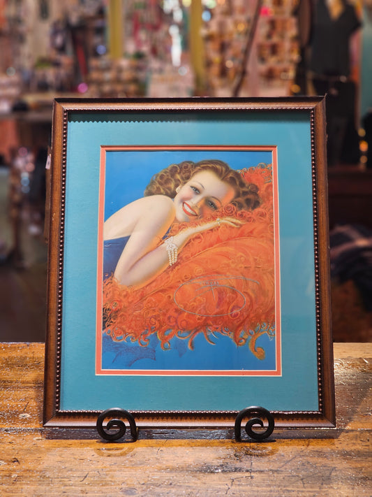 Art | 1940 Pin-Up Devorss Radian Red Head On Feathers