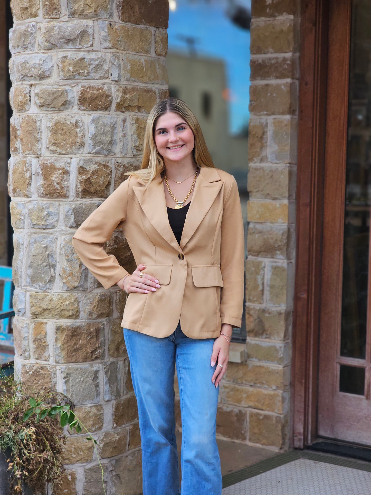 Jacket | Blazer Long Sleeve Solid Color