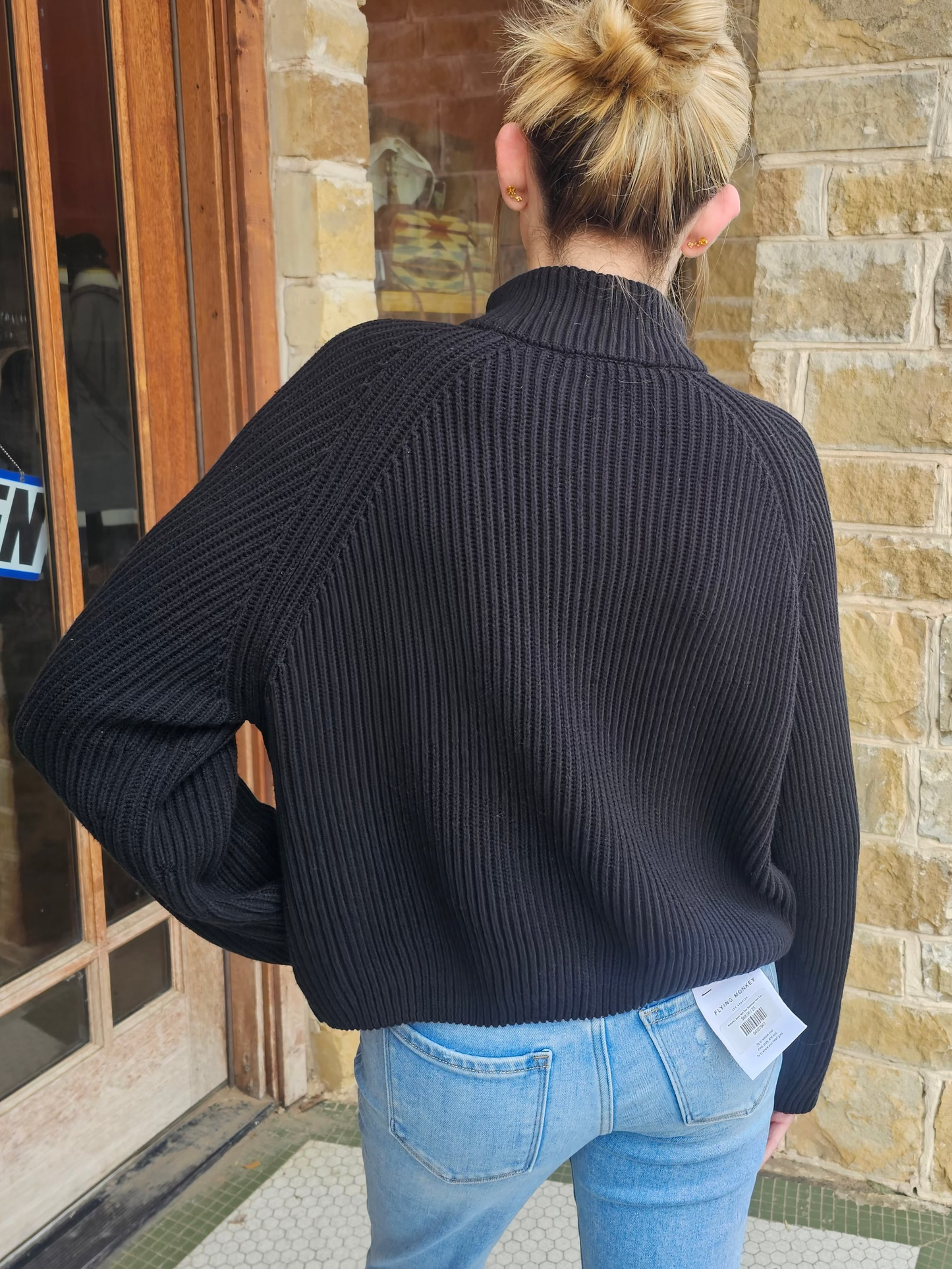 Tops | Sweater Half-Zip Black