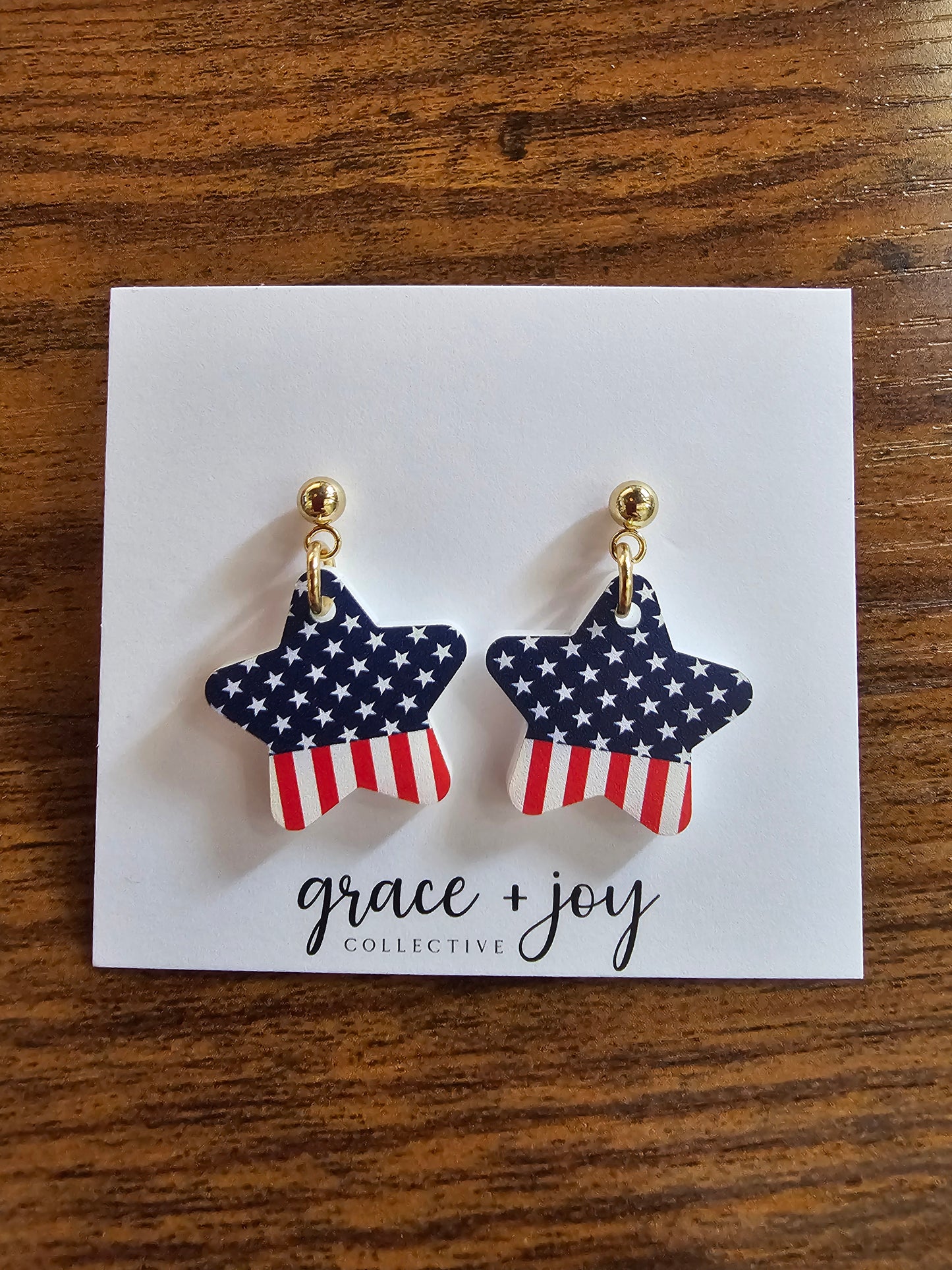 Earrings - Patriotic Star Drop