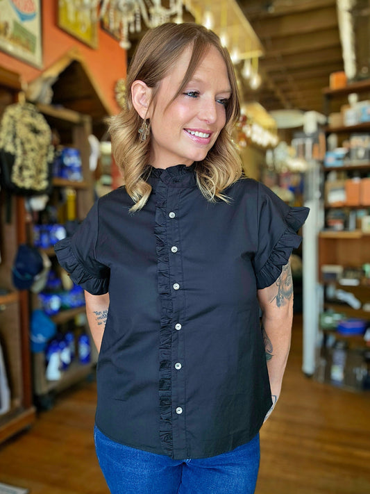 Blouse - Jodifl Harper Black Button Up