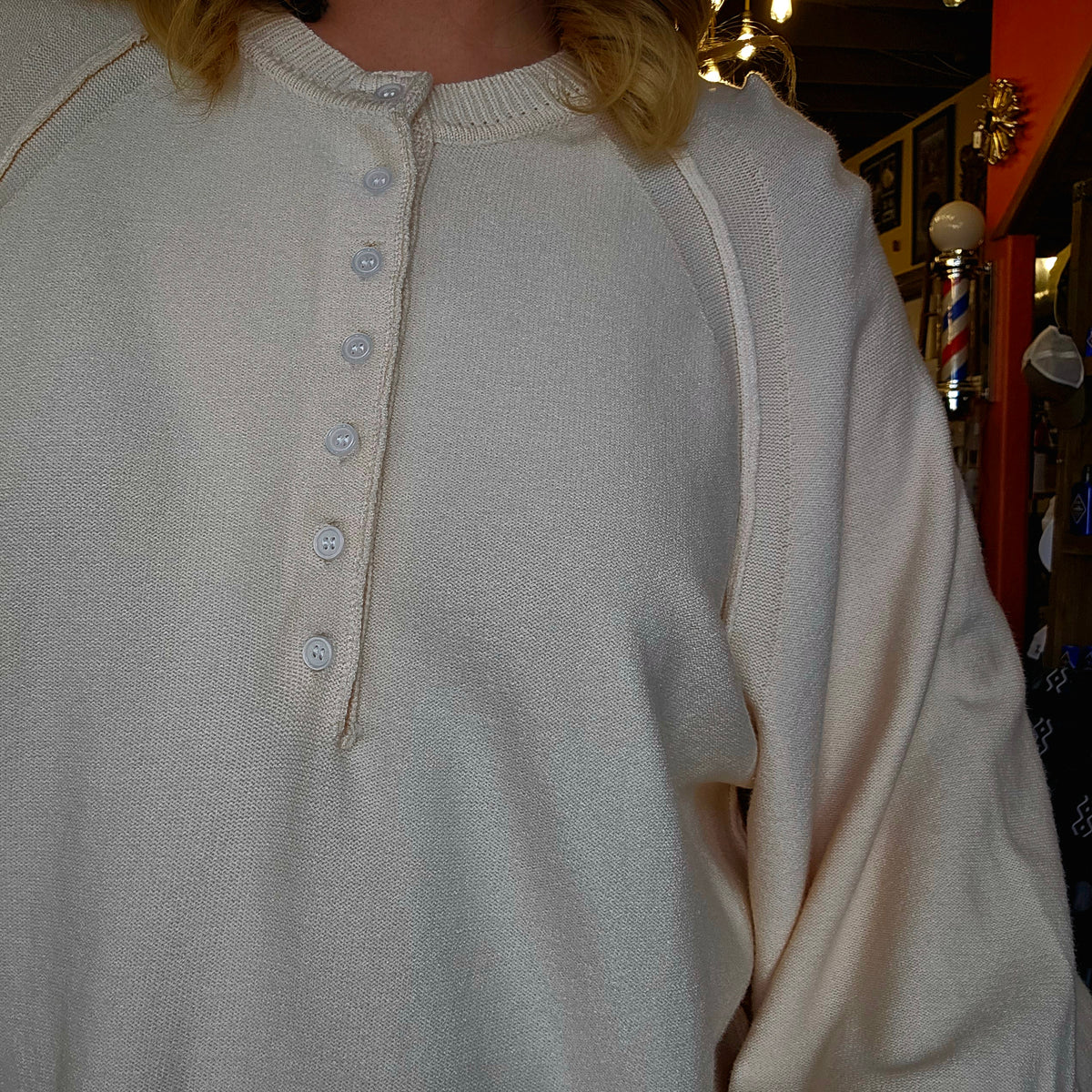 Sweater - Ivory Balloon Sleeve