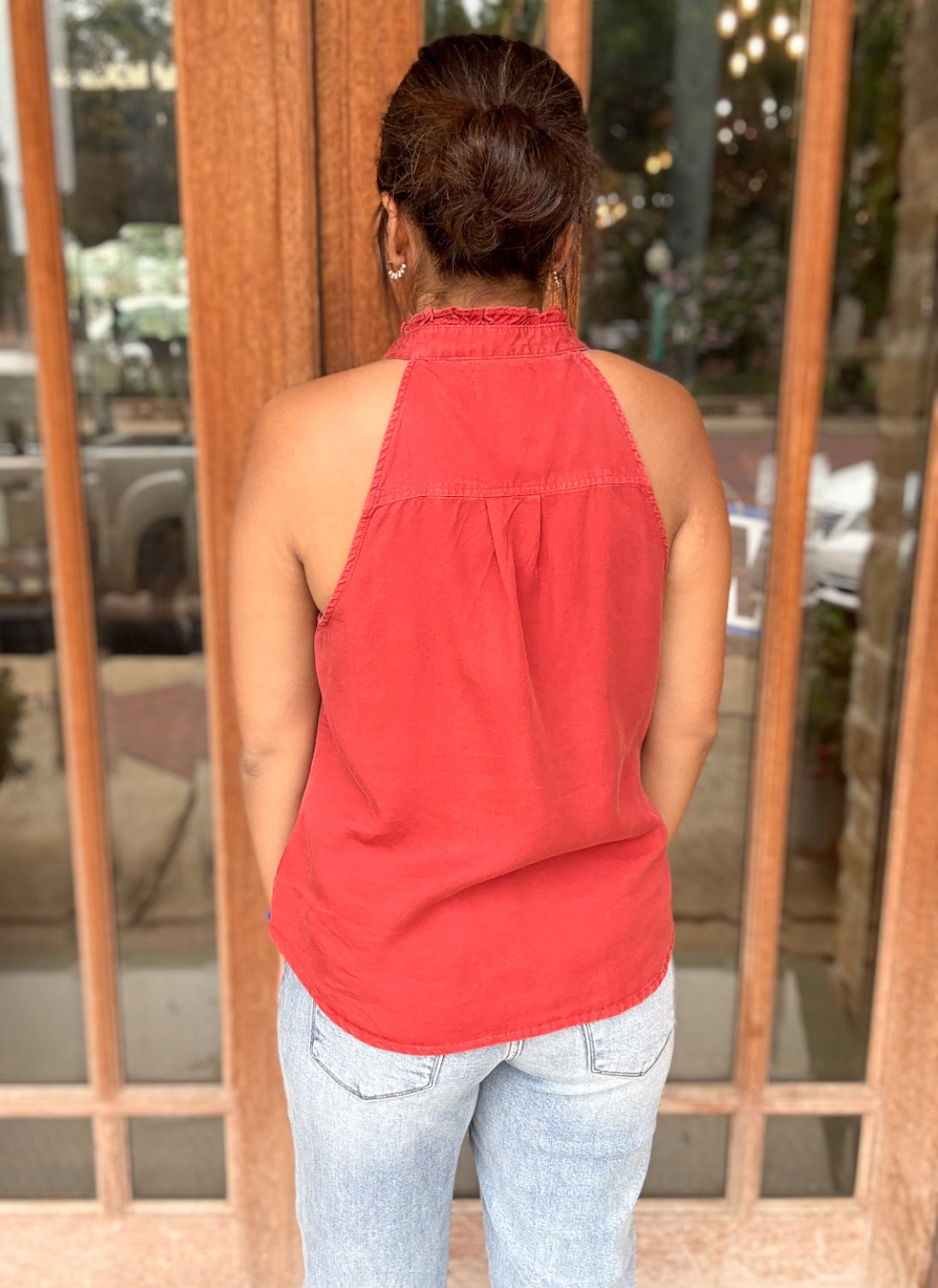 Tops | Tank Top Terracotta Hester Twist Front W/ Collar