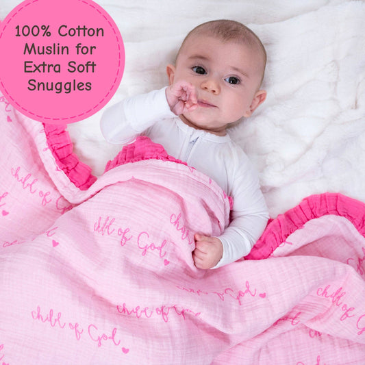 Blanket - Muslin Quilt Blanket Pink Child of God