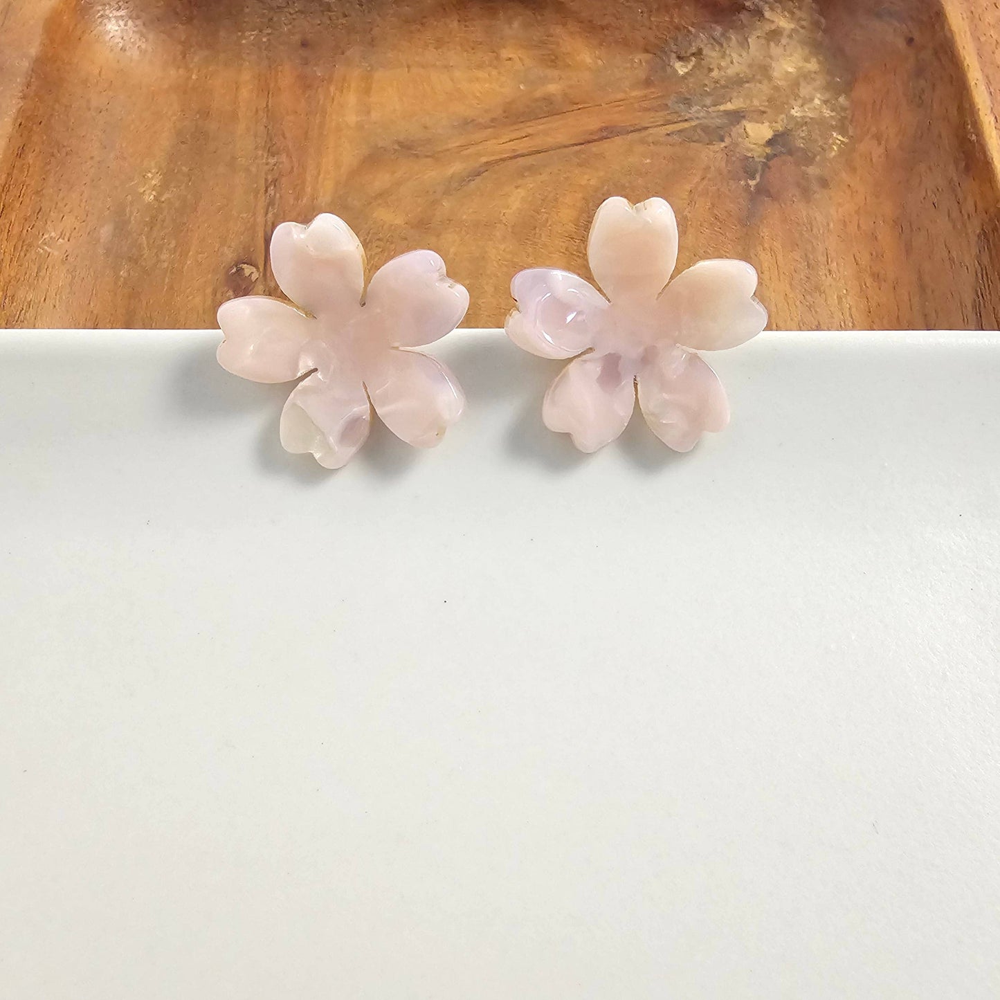 Jewelry | Earrings Hypoallergenic Stainless Posts Blossom Pink Acrylic