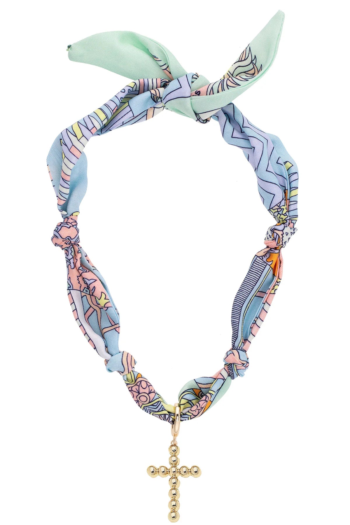 Jewelry | Necklace Pastel Multi Louisa Beaded Cross Scarf