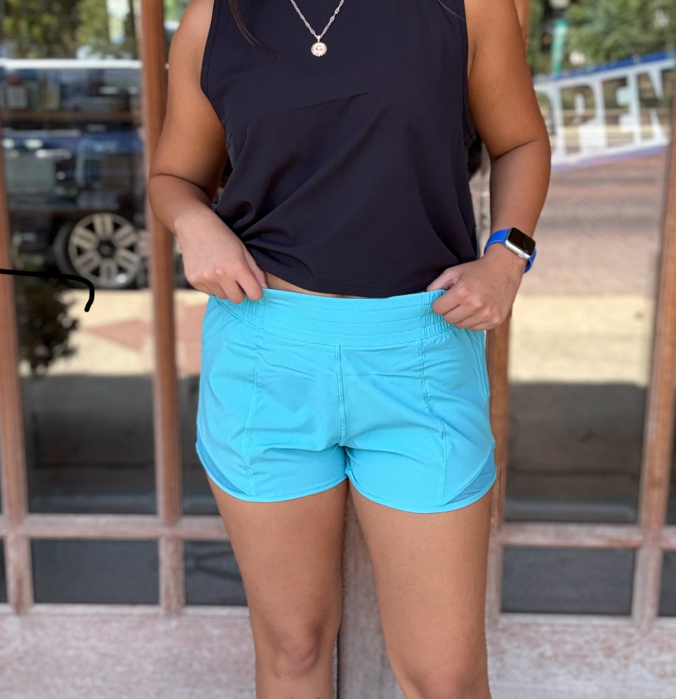 Athleisure | Shorts Stretch Highlight Blue 3 inch Length