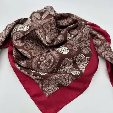 Accessories | Wild Rag Chocolate Paisley & Burgundy Border