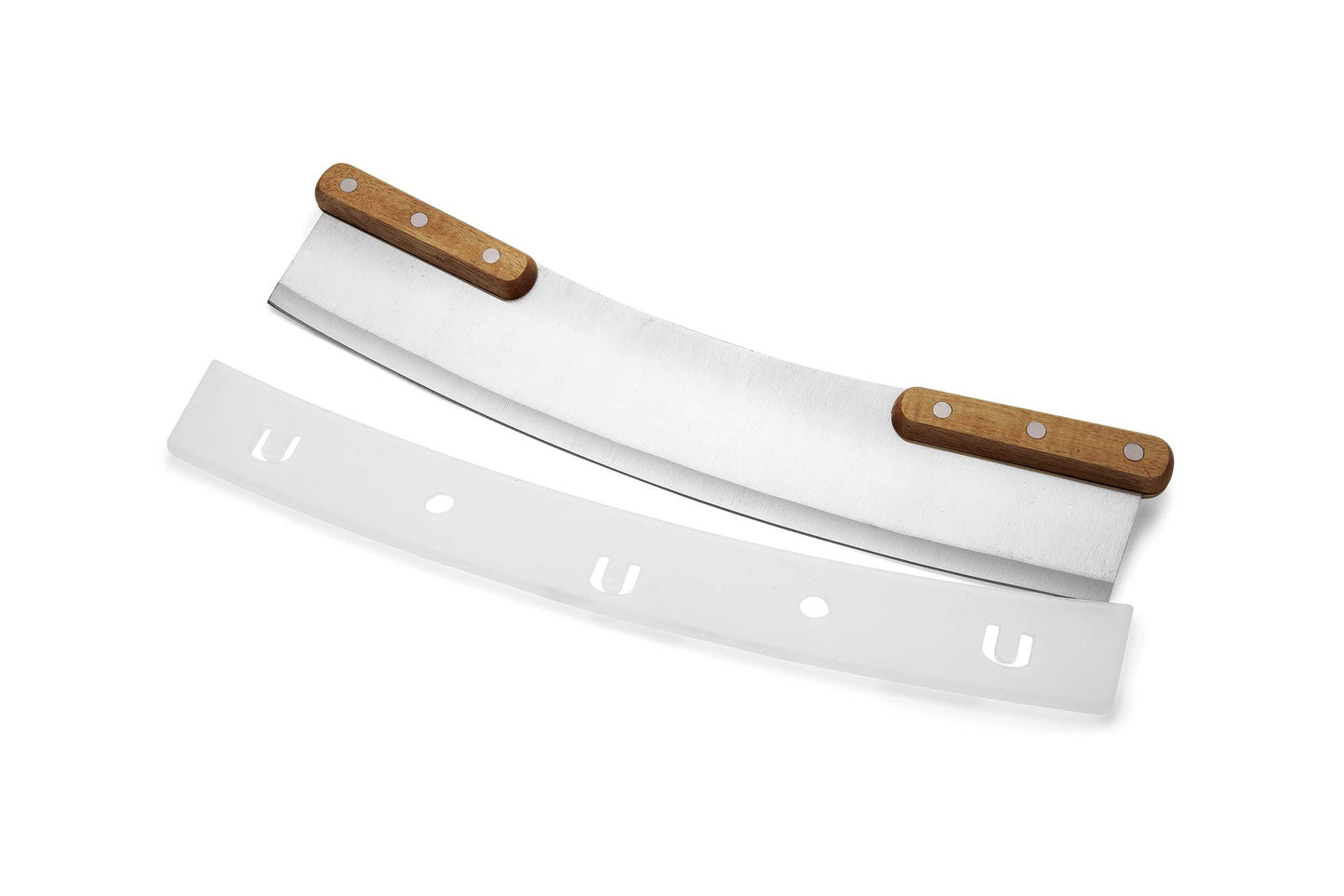 Housewares | Outset Pizza Cutter, Acacia Wood, Stainless Steel, 13" Blade