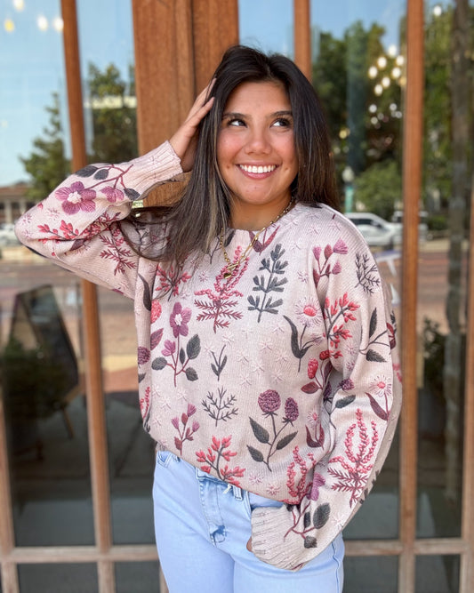 Tops | Sweater Rose Floral Top
