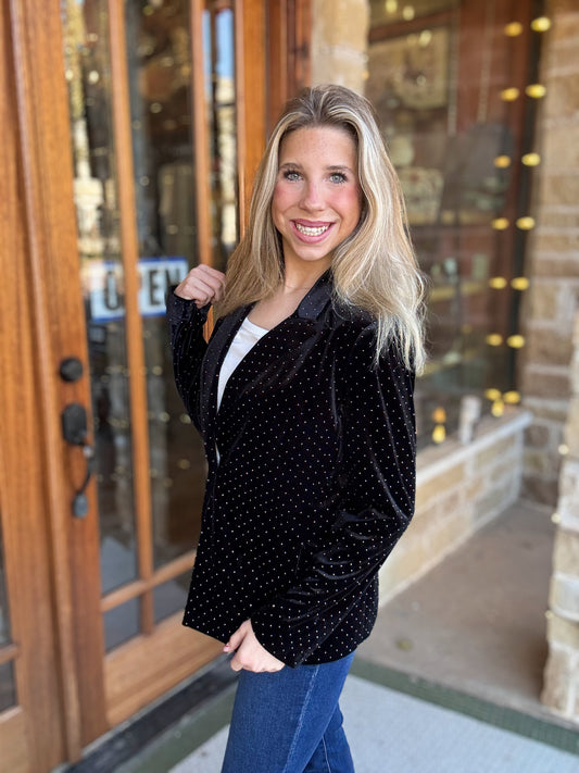 Blazer Velvet Embellished