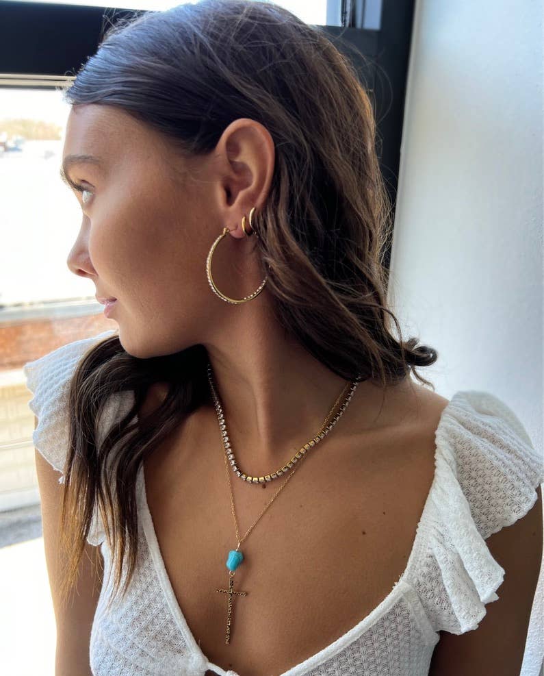 Jewelry | Necklace Dusti Turquoise Stone Cross