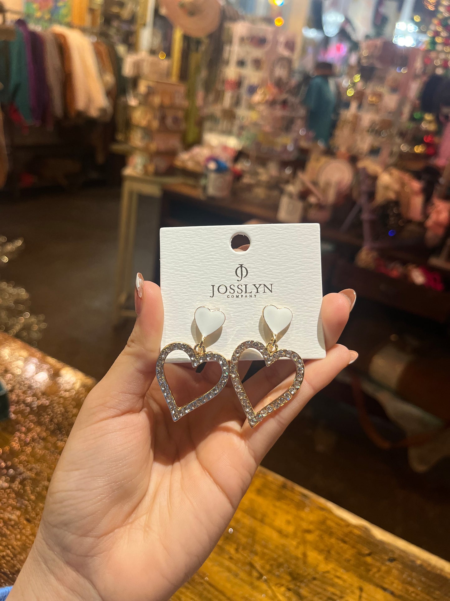 Jewelry | Earrings Rhinestone Heart Drop