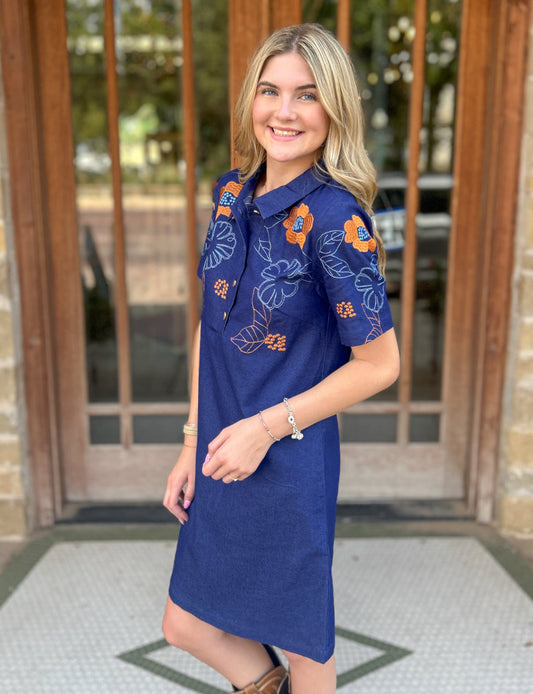 Denim Short Solid Relax Fit Dress