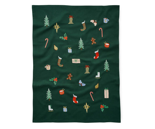 Kitchen | Tea Towels Signs of the Season Embroidered