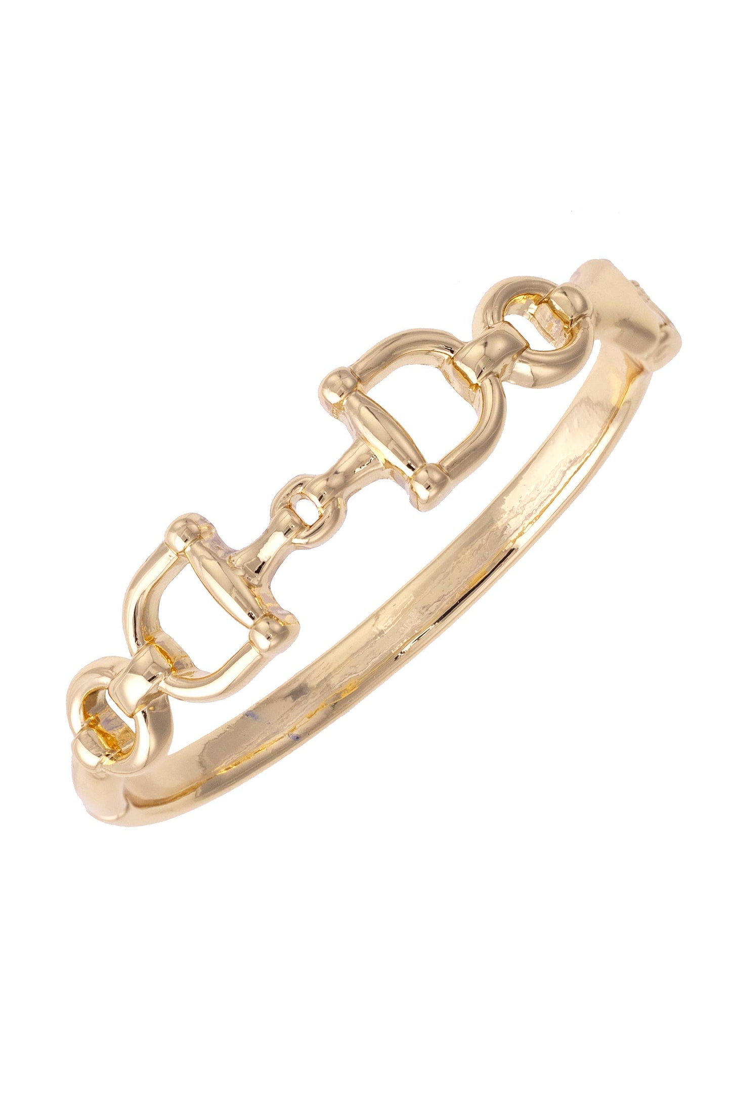 Jewelry | Bangle Cinnamon Horsebit Hinge in Shiny Gold