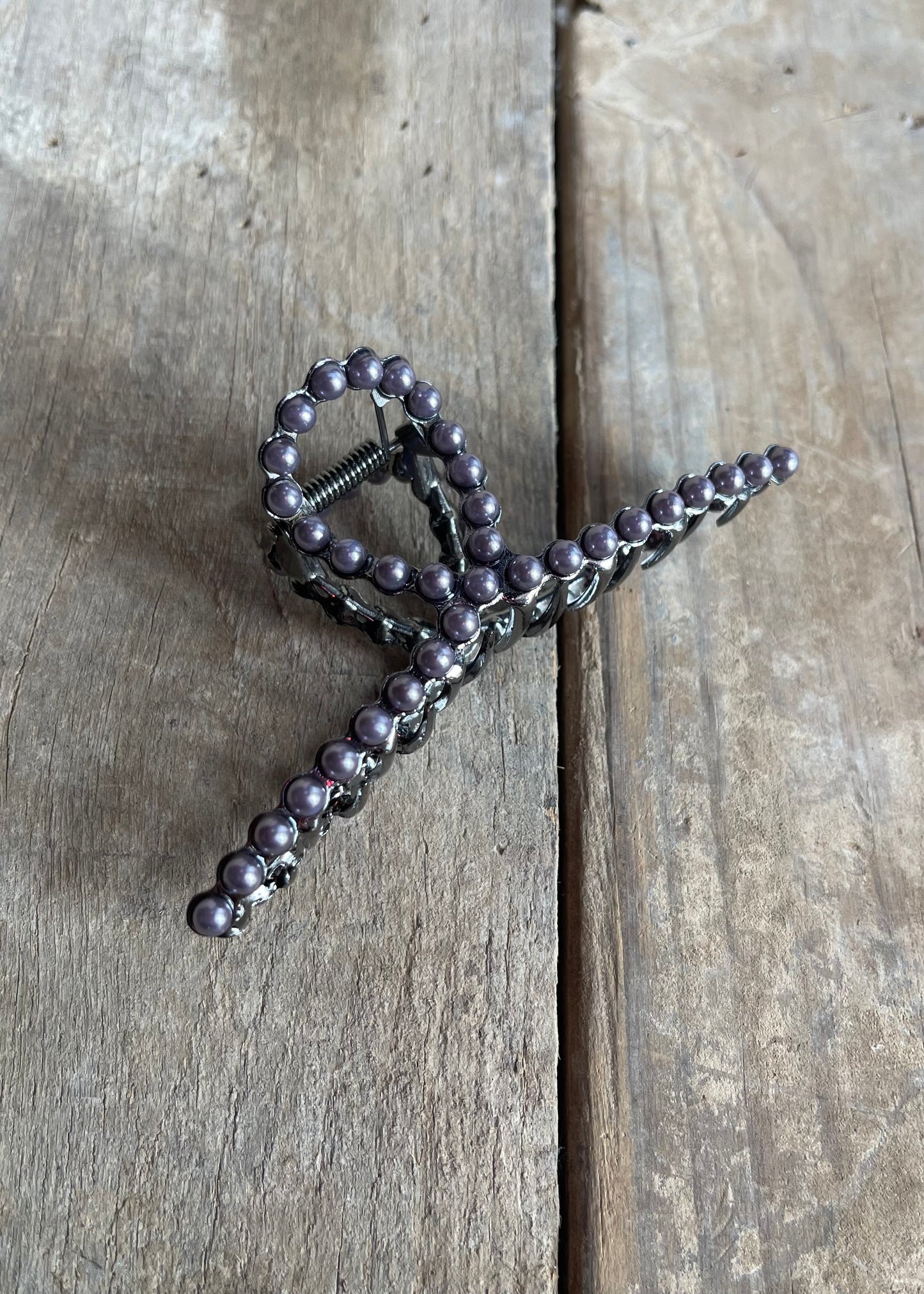 Hair Accessories | Western Silver Faux Pearl Claw Clip