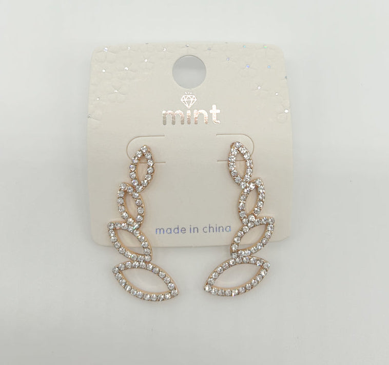 Jewelry | Earrings Curved Rhinestone Drop