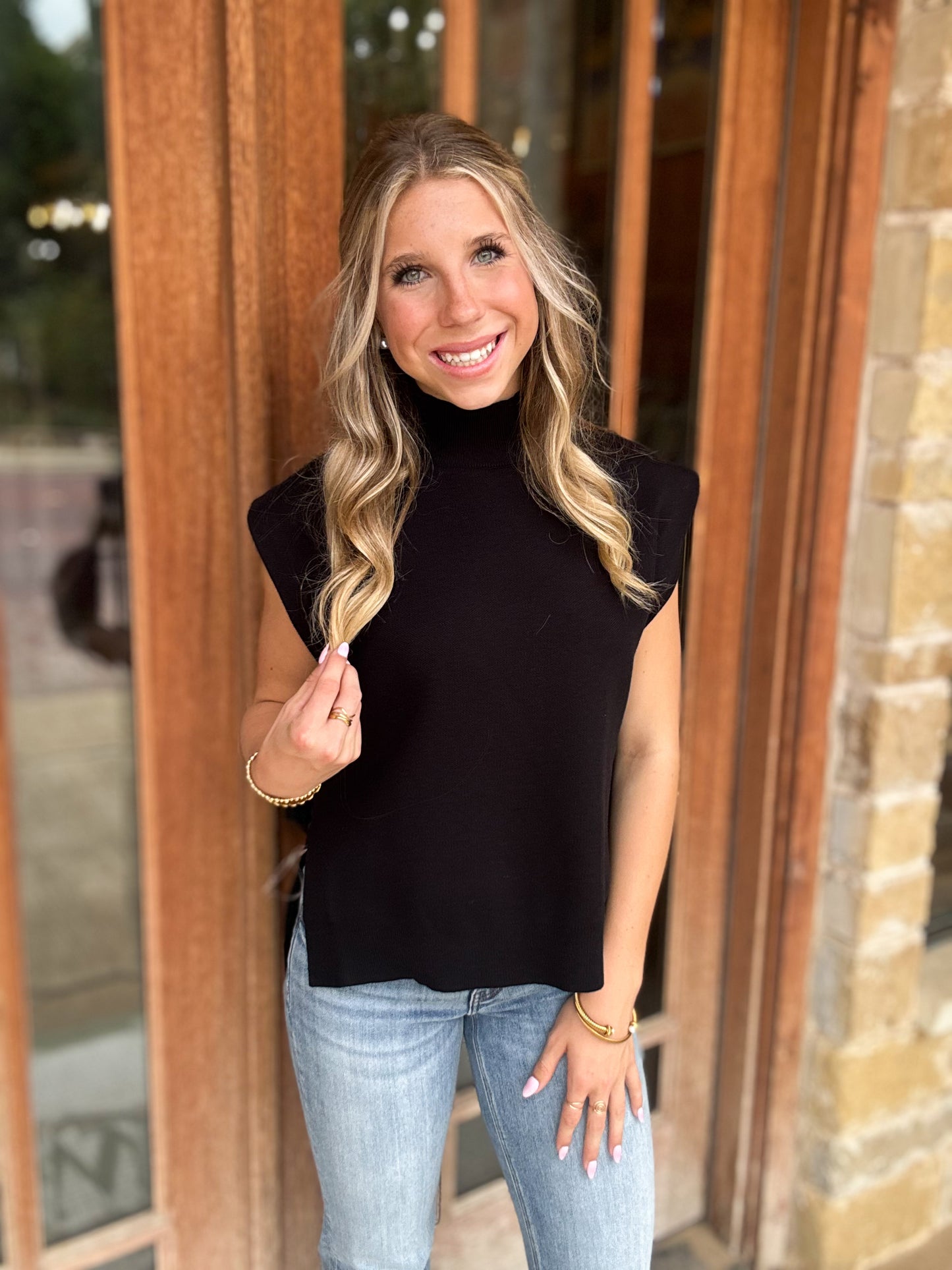 Tops | Sweater Black Knit Tank High Low