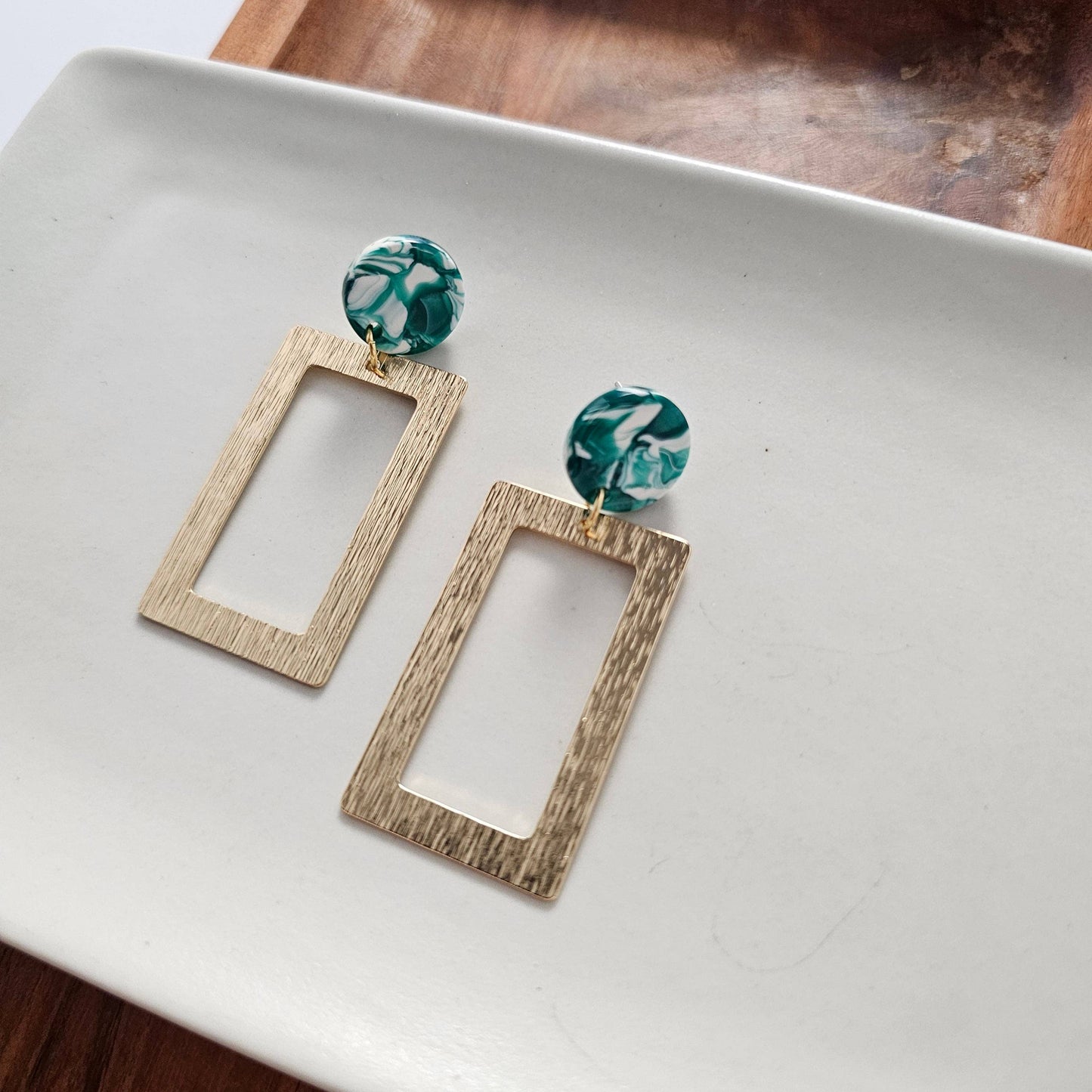 Jewelry | Earrings Sea Green Hypoallergenic Gold Plate Post