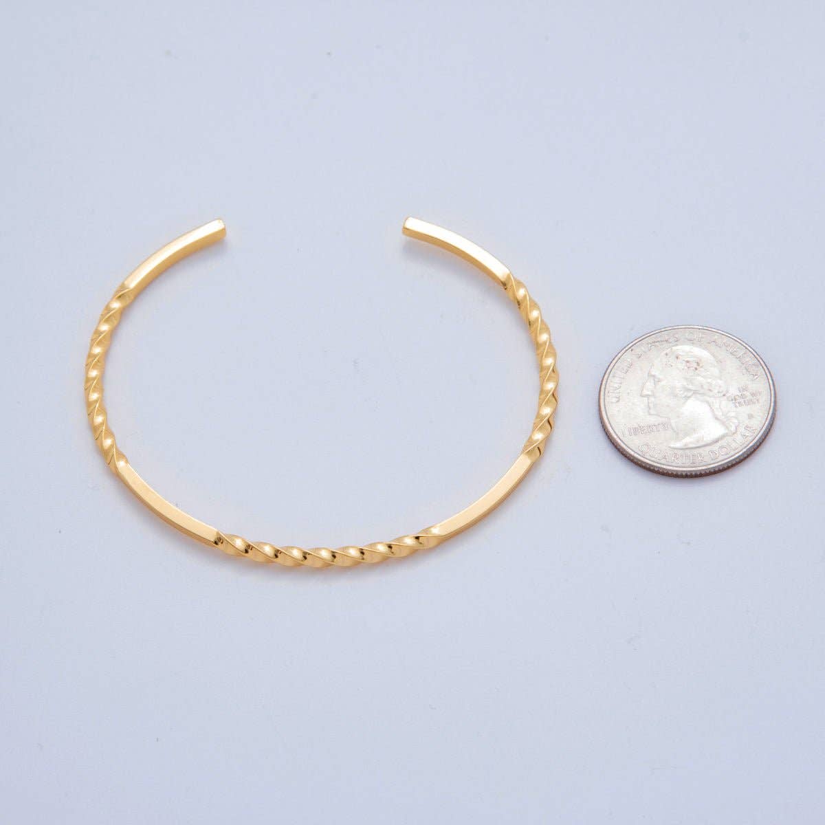 Jewelry | Bracelet 18K Gold Filled Twisted Band Bar Cuff