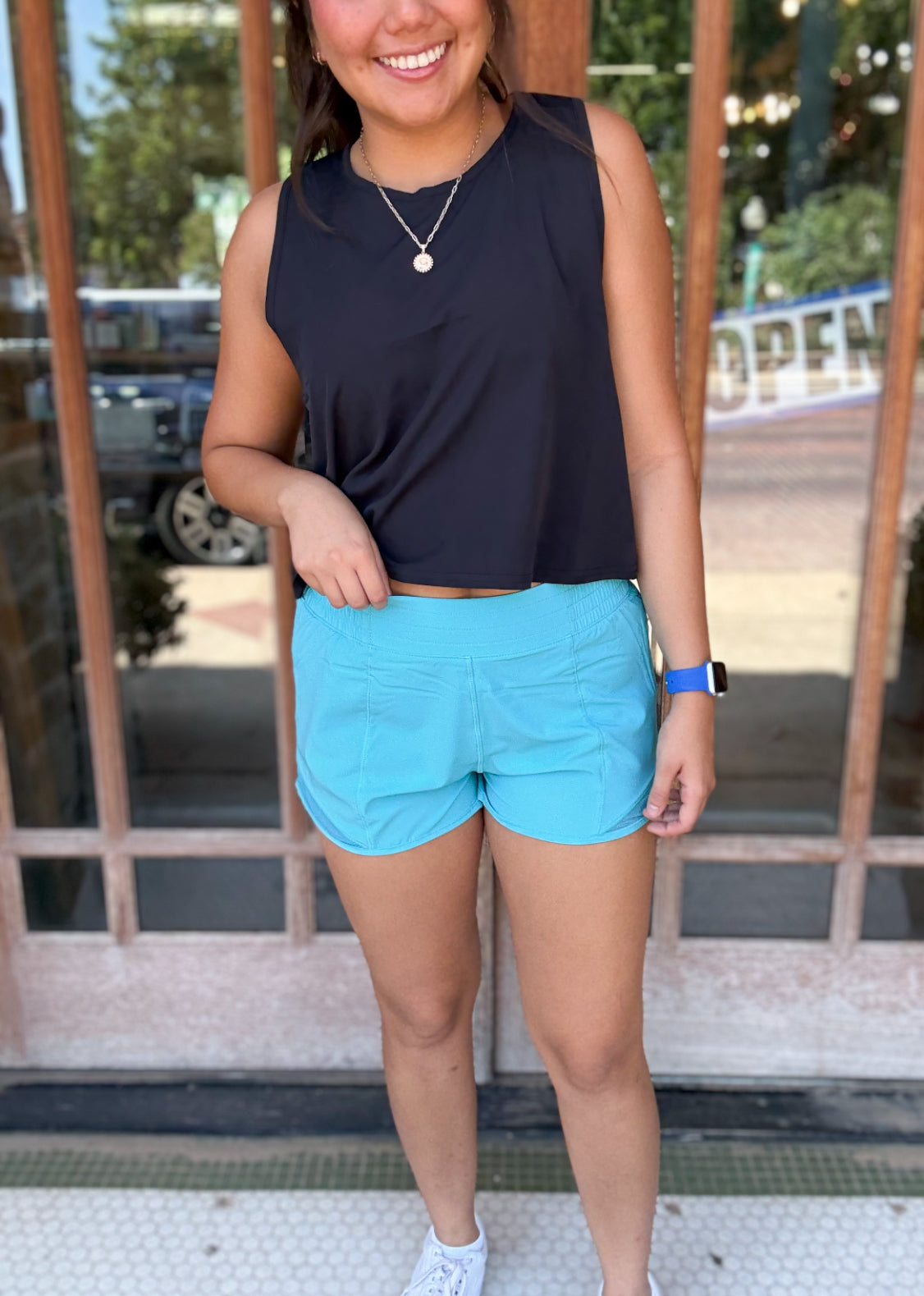 Athleisure | Shorts Stretch Highlight Blue 3 inch Length