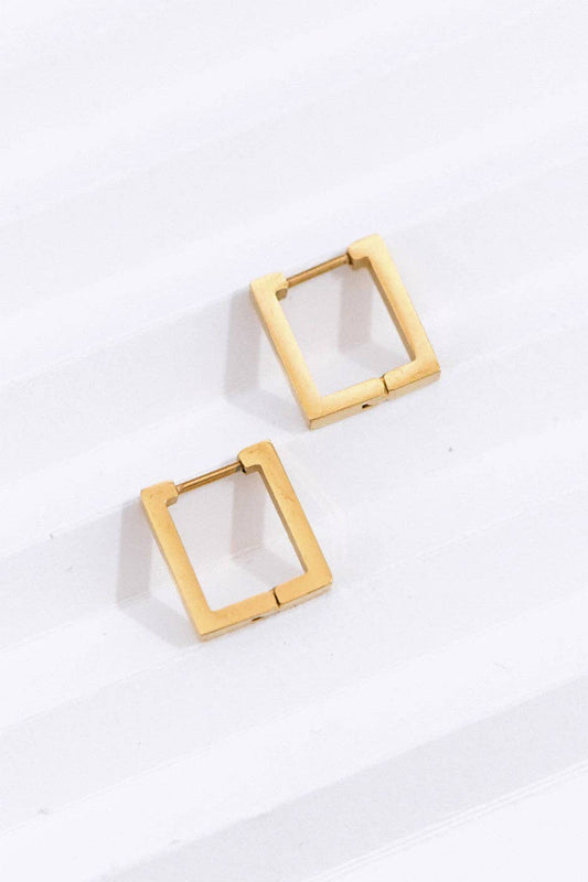 18K Gold Plated Waterproof Square Earrings